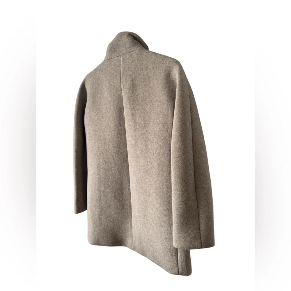 J. Crew Tan Beige Wool Blend City Coat Mid length Womens Sz 0P - Picture 3 of 11
